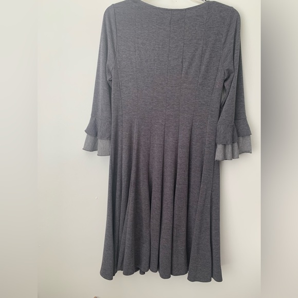 Rabbit Rabbit Rabbit Design Gray/Grey A-line Dress with ruffles size 10 - Picture 5 of 5
